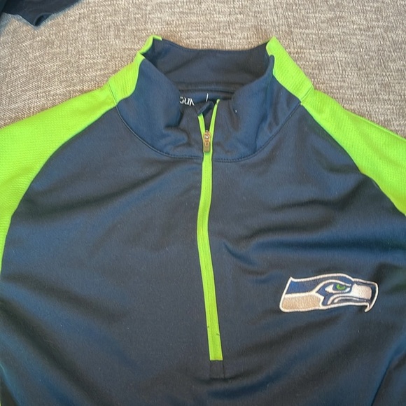 Seattle Seahawks Sweater Womens Medium Blue 1/2 Zip Pullover Sweatshirt … - Picture 3 of 8